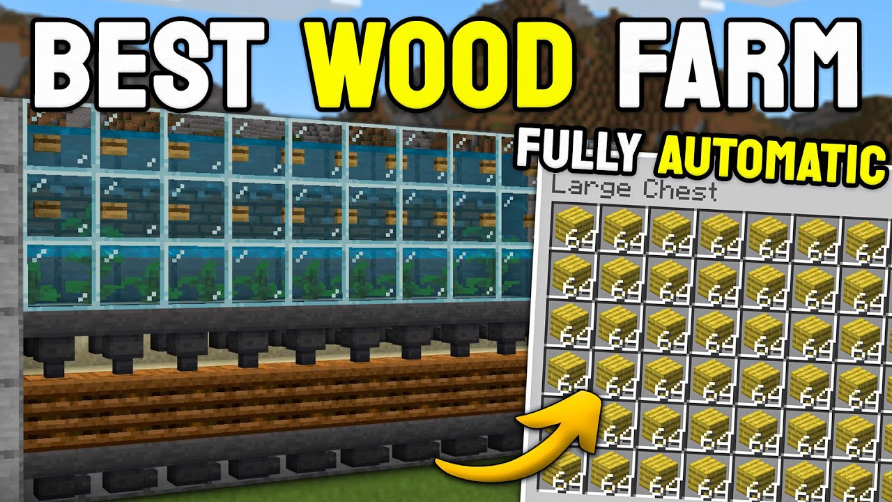 The BEST Wood Farm Tutorial in Minecraft Bedrock 1.21 (Fully AFK)