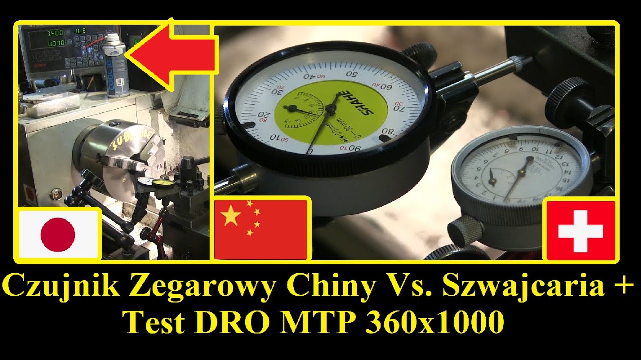 Czujnik Zegarowy dla Hobbysty Chiny Vs. Szwajcaria Vs. Japonia  + Test DRO MTP 360x1000