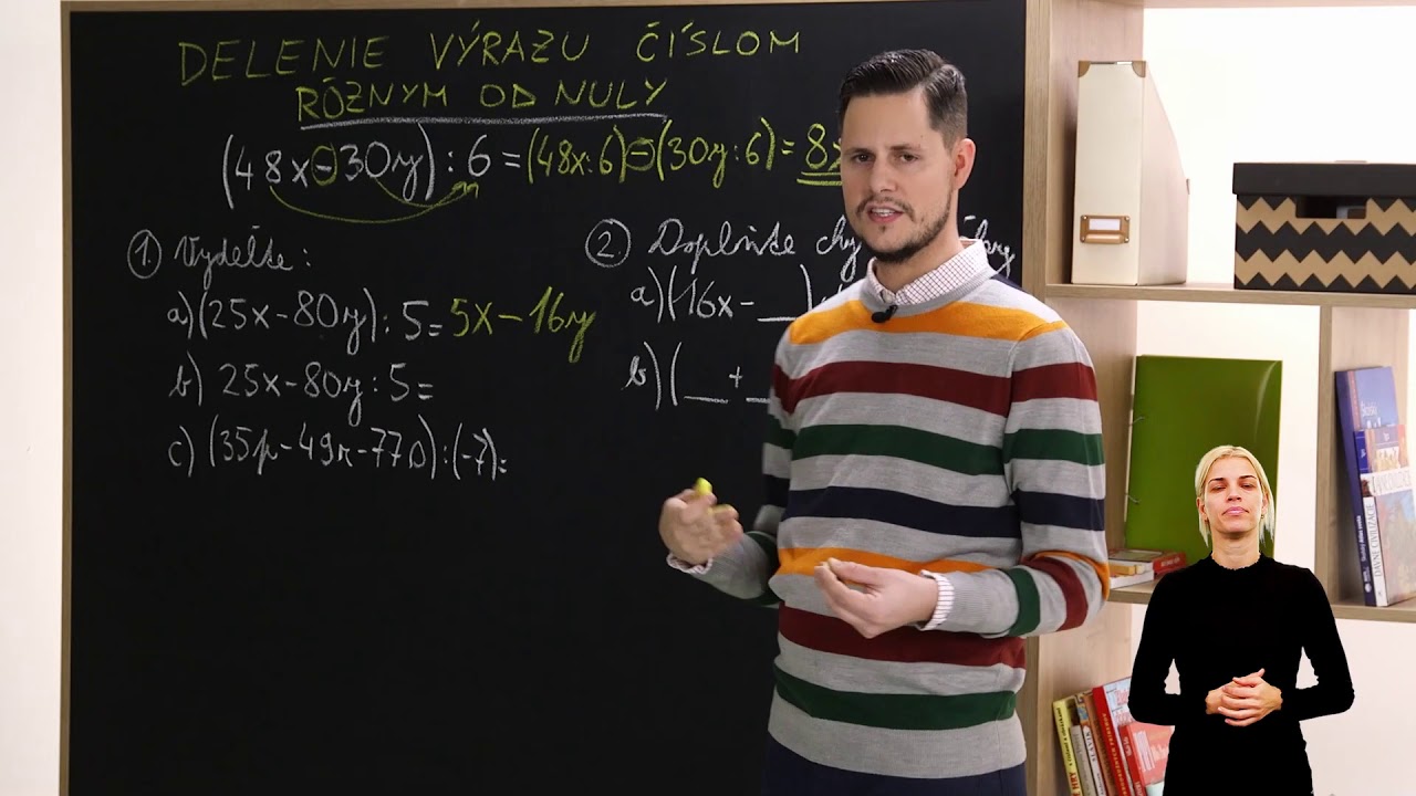 Matematika 8. ročník: Delenie výrazu číslom rôznym od nuly