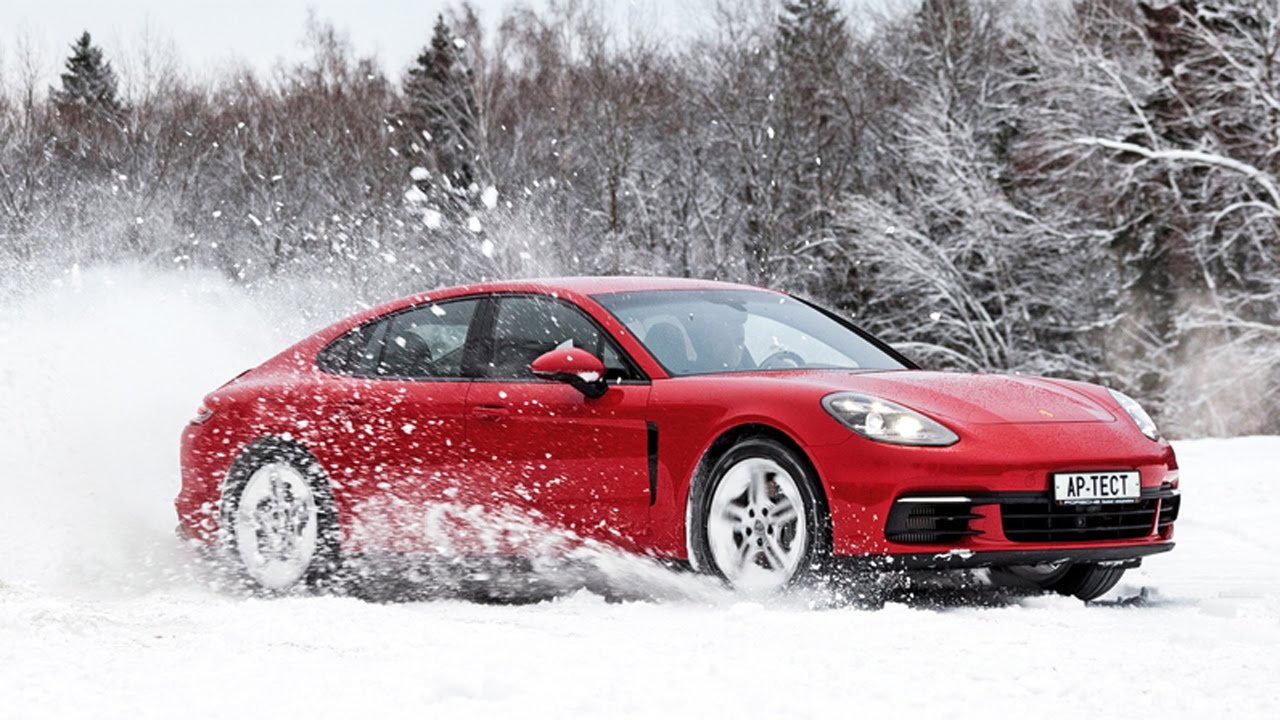 Первый тест Porsche Panamera 2017: разгон до 200 км/ч на снегу