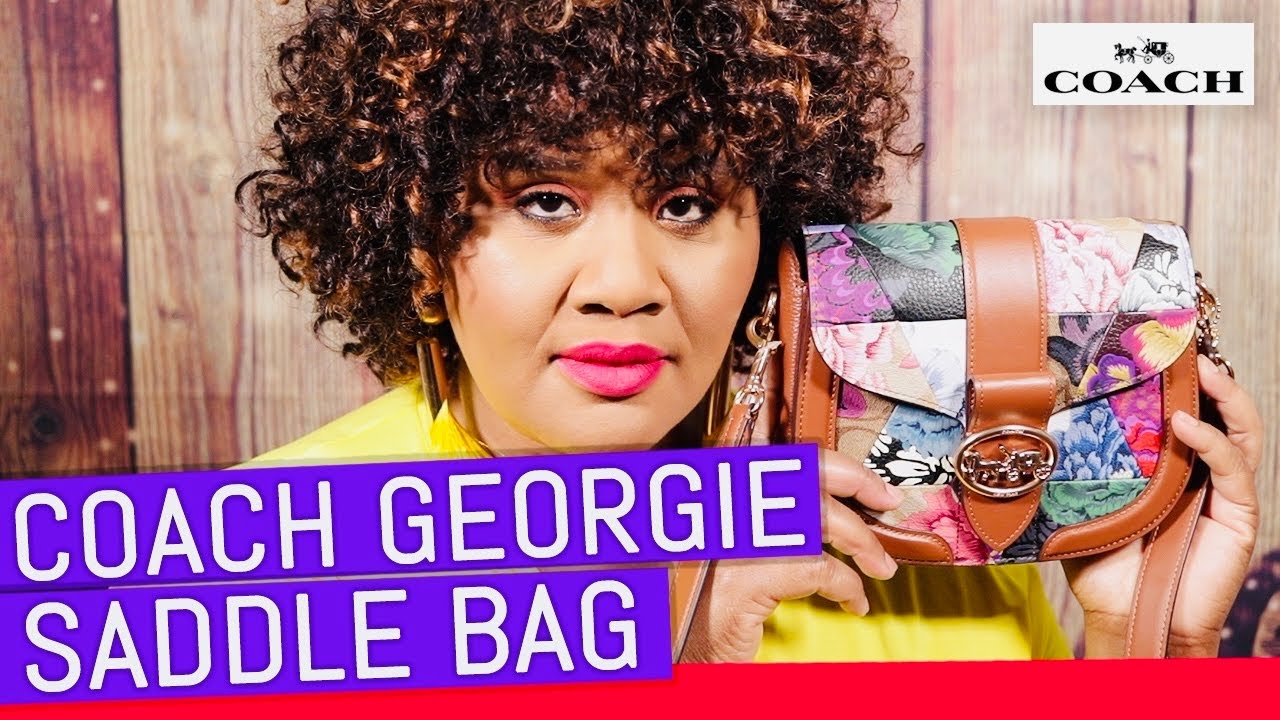 Coach Georgie Saddle Bag With Patchwork Kaffe Fassett Print