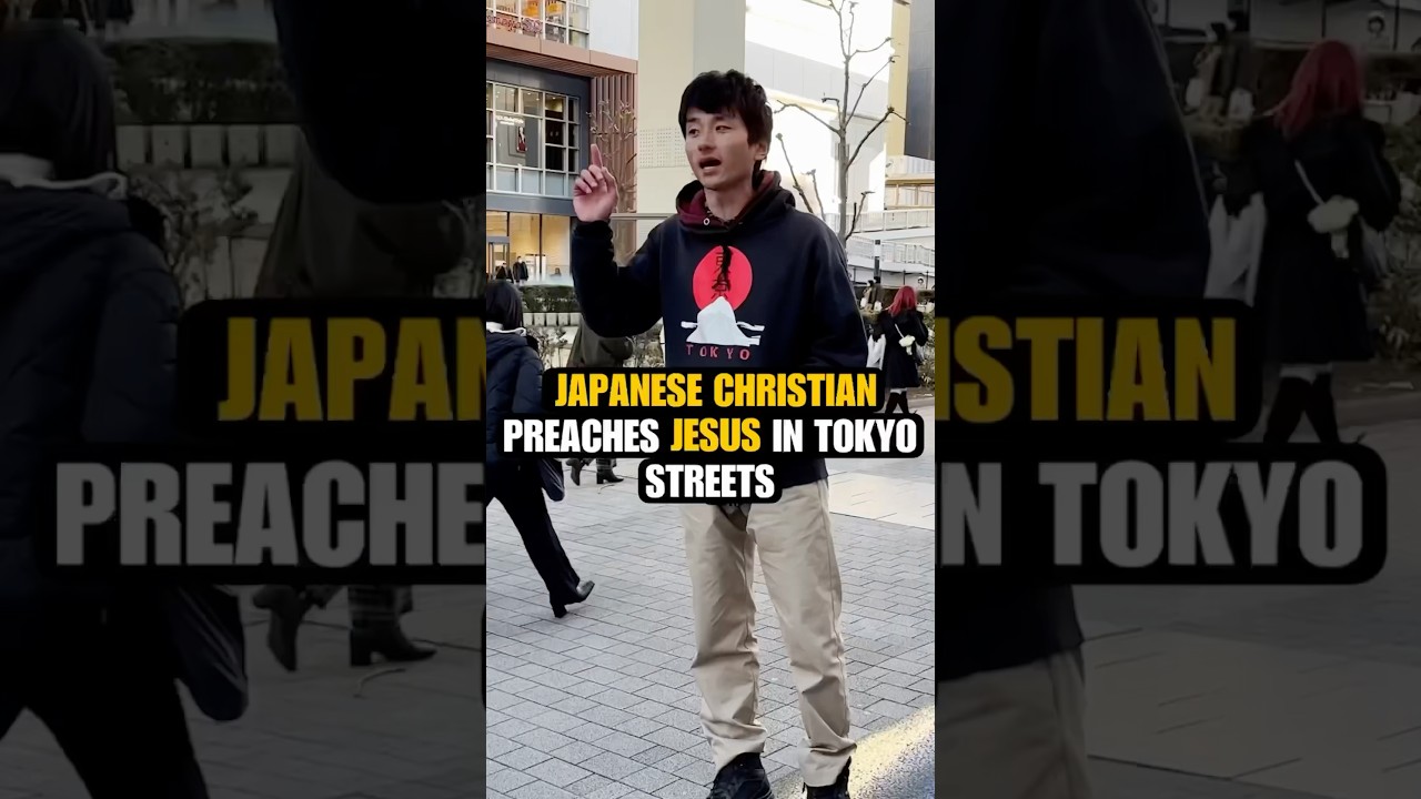 Japanese Christian Shares Jesus on Busy Street in Japan