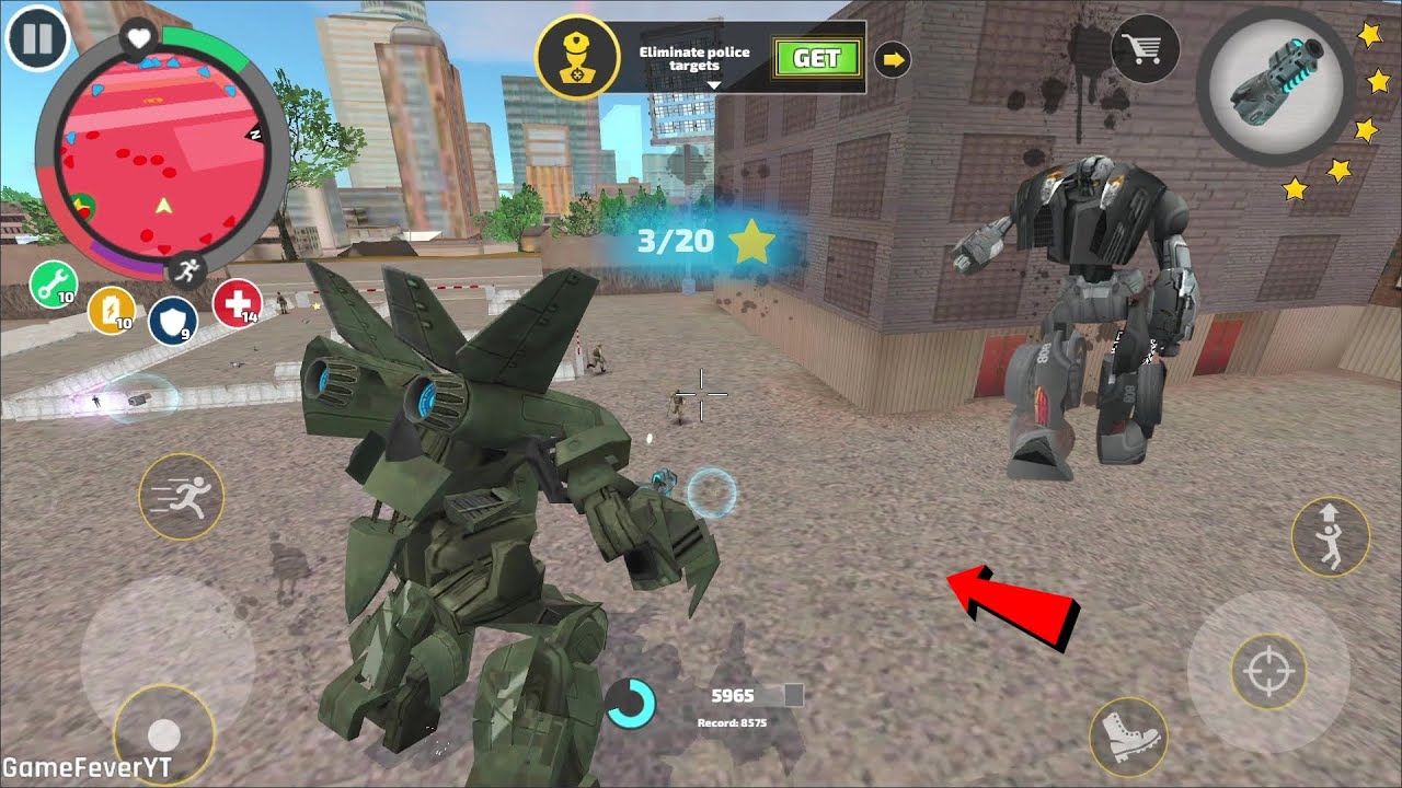 Rope Hero Vice Town (Airplane Robot Fight CAR Robot) Transformers Jet Robot Airplane in army base