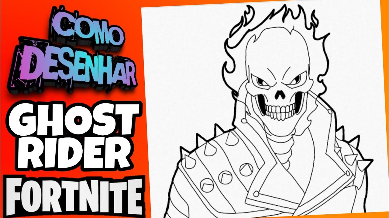 COMO DESENHAR O GHOST RIDER DO FORTNITE PASSO A PASSO | how to draw fortnite ghost rider | easy