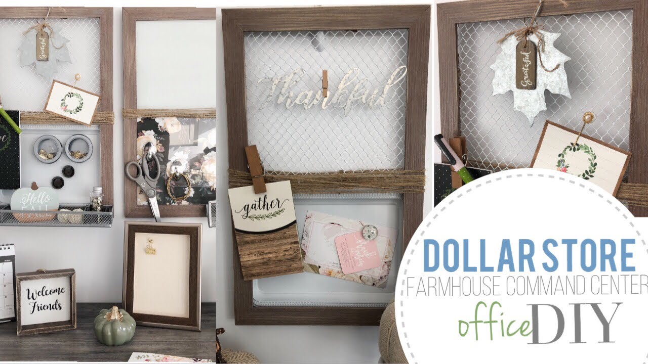 DIY Farmhouse Organization Board | DIY Dollar Tree | DIY 99 cent store | Command Center | Dorm Room