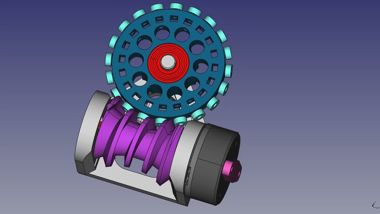 Globoid worm gearbox 20:1 with ball bearings (backdrivable)