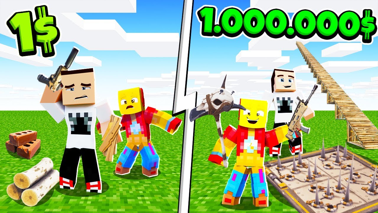 PASO de VAGABUNDO a MILLONARIO en MINECRAFT - FORTNITE SIMULATOR