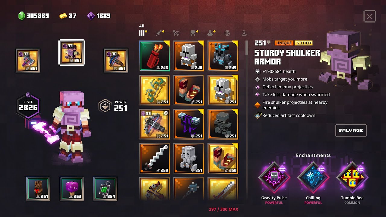Minecraft Dungeons Gravity Shulker Build Apoc+25 Fiery Forge