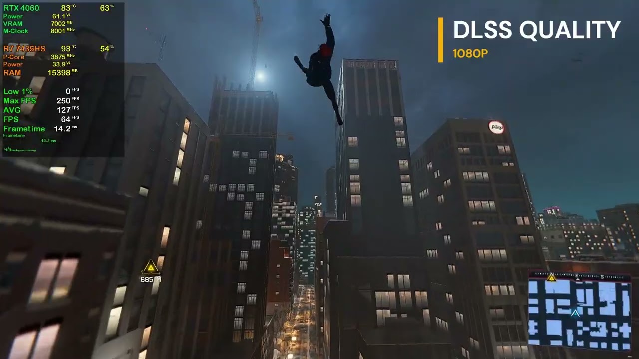 Spider-Man Miles Morales Game Test | Asus TUF A15 (Ryzen 7 7435HS + RTX 4060)