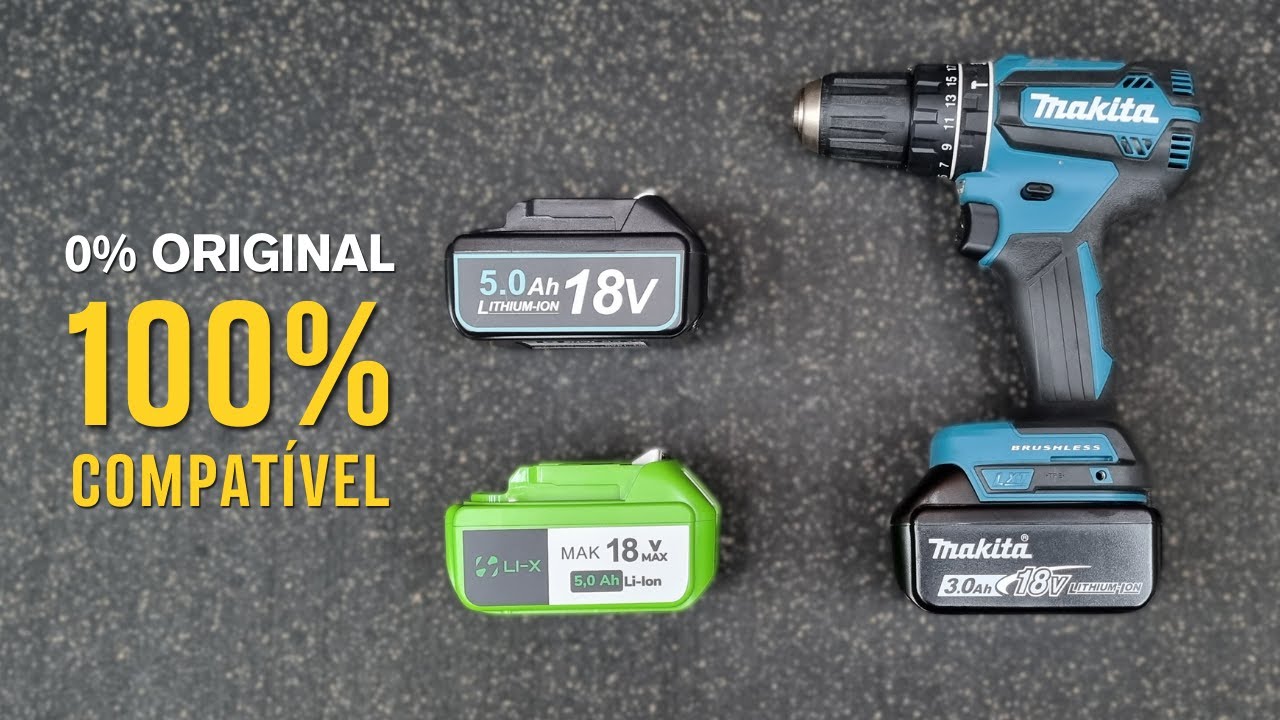 Teste de baterias não originais para ferramentas Makita 18v