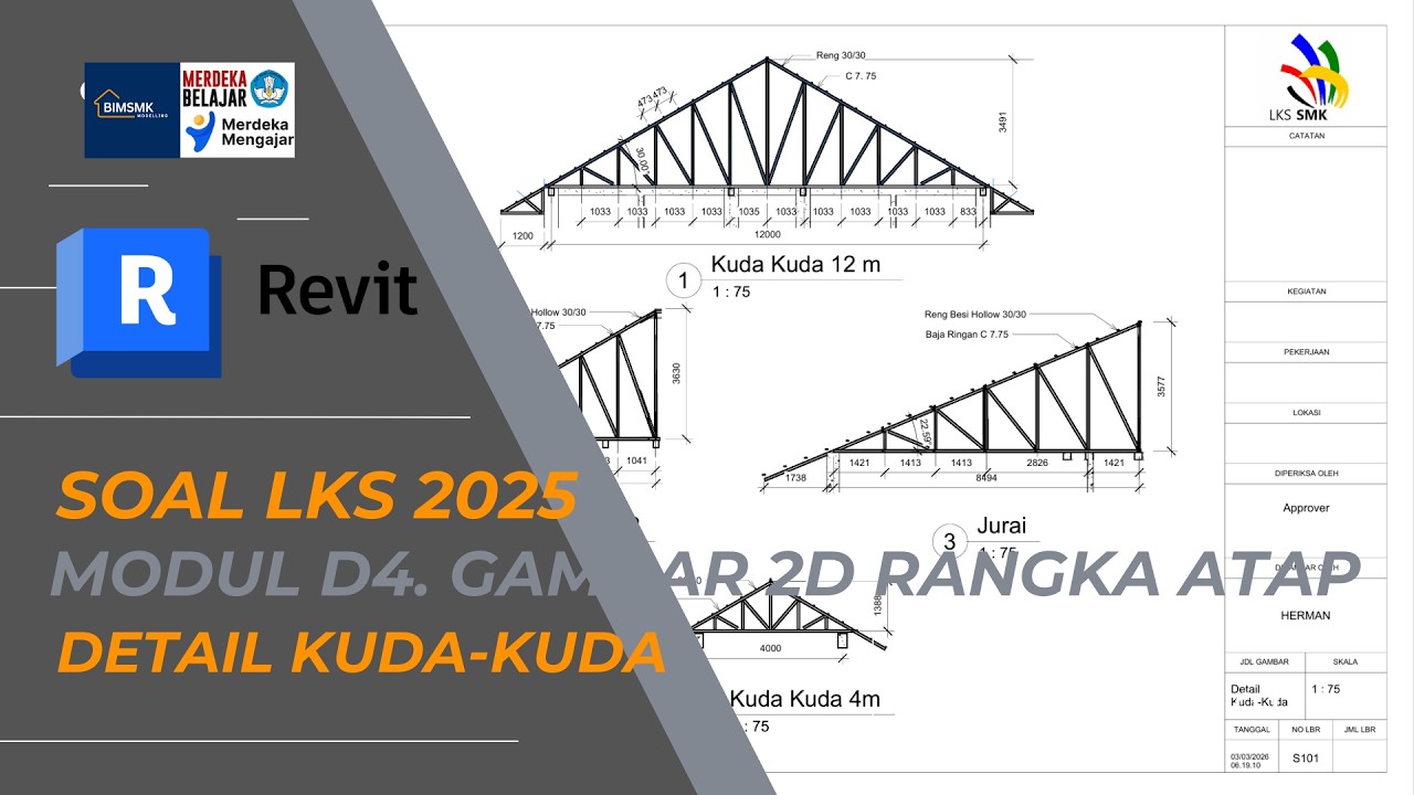 MODUL D4 GAMBAR 2D DETAIL RANGKA ATAP