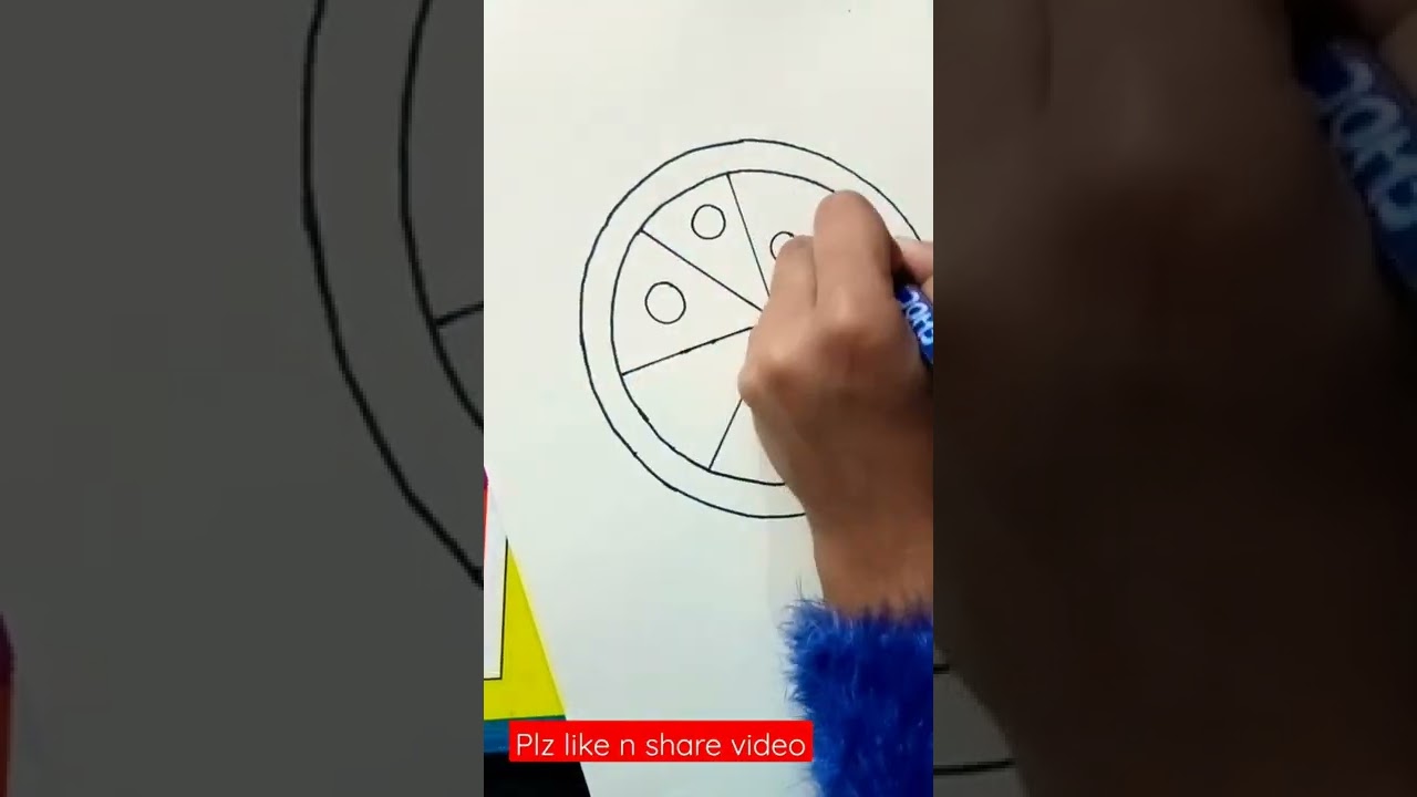 How to draw a pizza easy step by step plz like n share this video