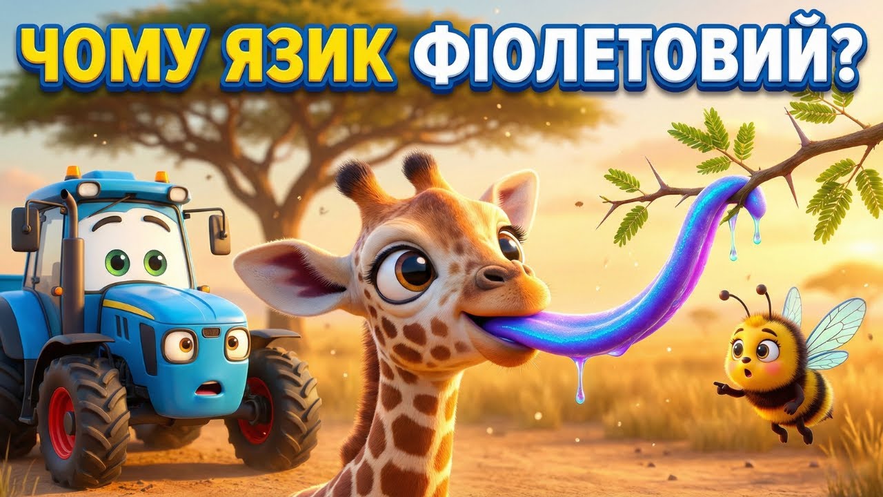 ЧОМУ У ЖИРАФИ ФІОЛЕТОВИЙ ЯЗИК? Африка з Тракторцем і Бумчиком 🦒🚜 Веселий музичний мультик для дітей