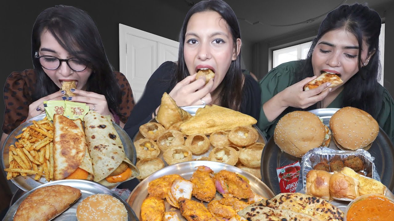 60 Seconds Street Food Challenge | Golgappa, Samosa, Momos, Burger, Pizza Puff, Pav Bhaji, Falafel
