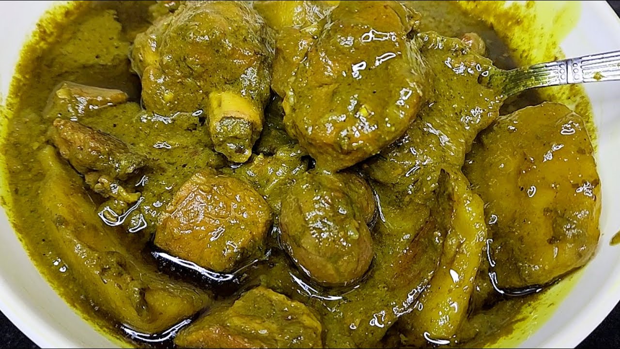 Hare masale ka aloo gosht | how to make green mutton aloo gosht recipe in hindi