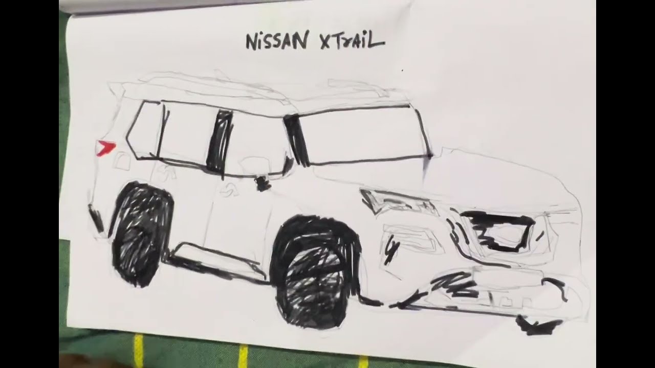 How to draw Nissan xtrail