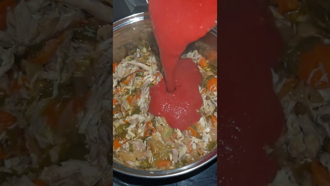PIsto con Pollo del Puchero acompañado de Patatas en Sartén. #pisto #pollo #puchero #patatas