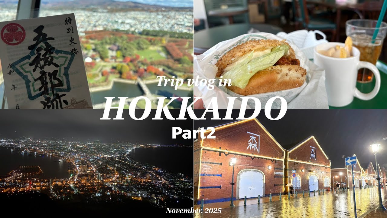 【Trip vlog】4泊5日の北海道旅行Part2│100万ドルの夜景│五稜郭│函館│ラッキーピエロetc...