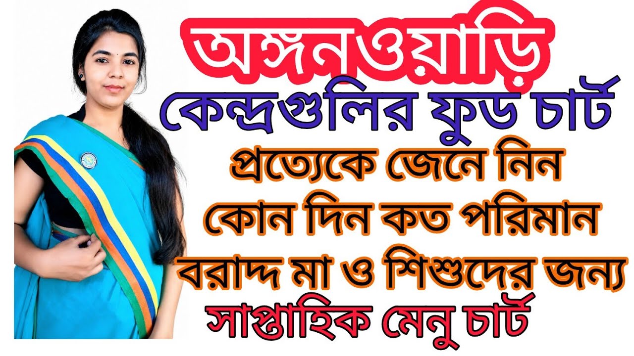 অঙ্গনওয়াড়ি কেন্দ্র গুলির ফুড চার্ট ডিটেলসে আলোচনা করা হয়েছে / প্রত্যেকে দেখে নেবেন 