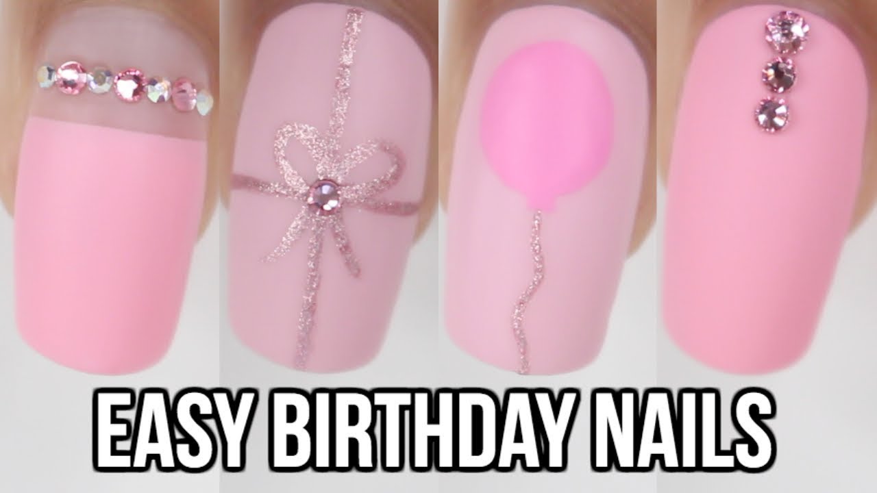 5 EASY Pink Birthday Nail Ideas!