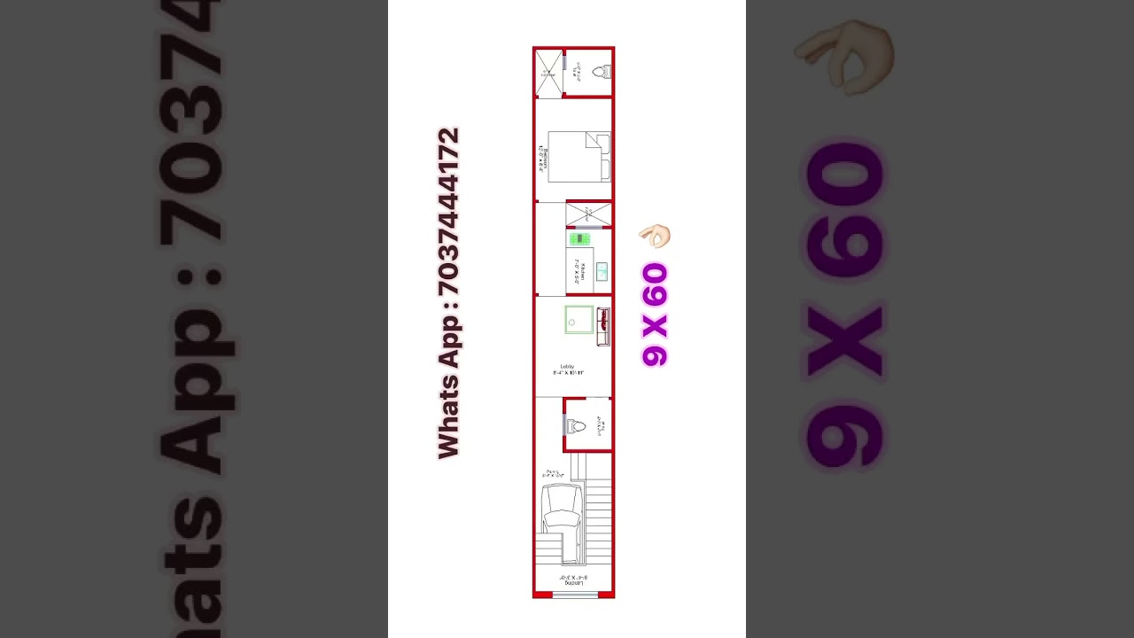 9 X 60 Modern Home Design with modular kitchen garden, Car parking  and proper ventilated  #home