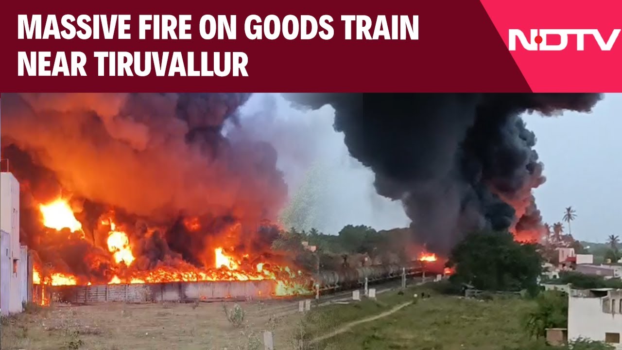 Tamil Nadu Train Fire | Fire On Diesel-Laden Goods Train Near Tiruvallur; Blaze Under Control