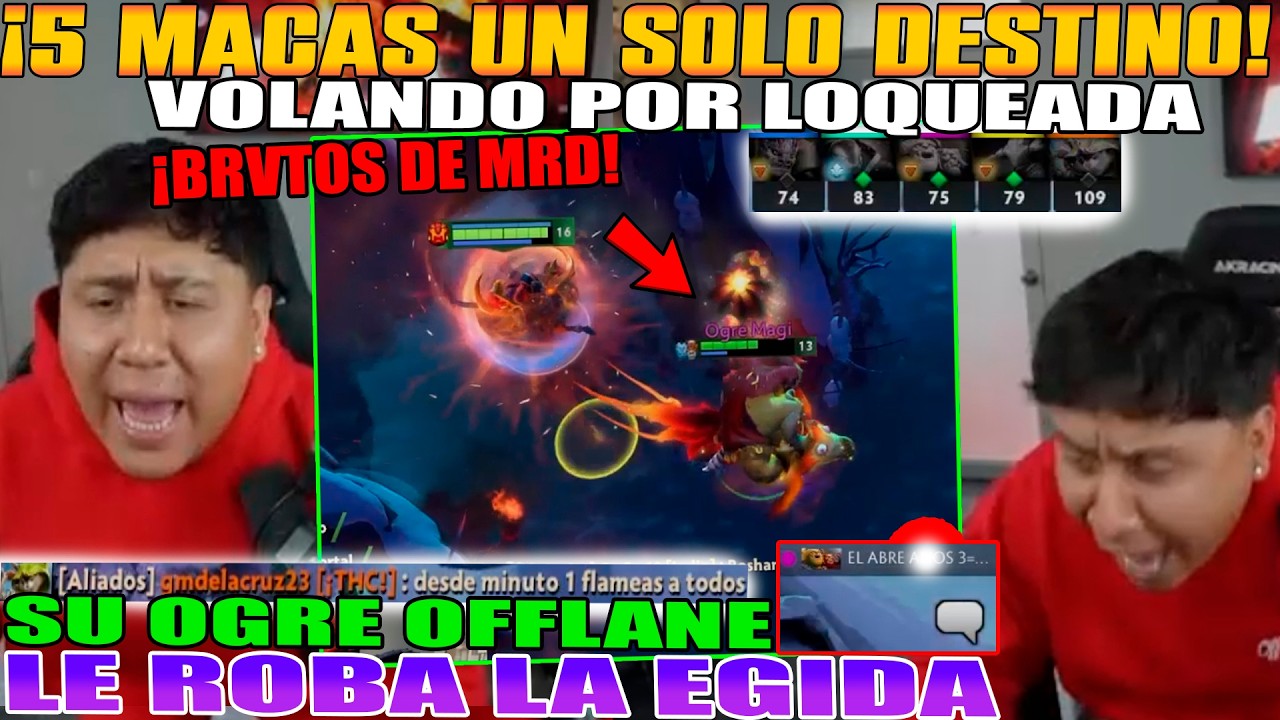 5 MACAS UN SOLO DESTINO!! MACARIUS VOLANDO POR LOQUEADA. SU OGRE OFFLANE LE ROBA LA EGIDA DOTA 2