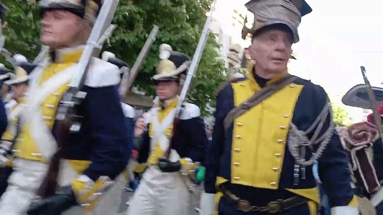 desfile de soldados franceses de Napoleón bonaparte en Madrid