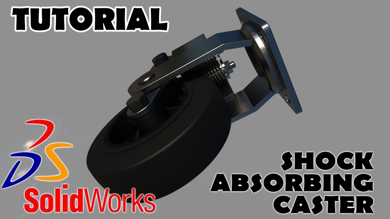 Solidworks Tutorial Shock Absorbing Caster Wheels | Making a Caster Wheel in Solidworks Tutorial