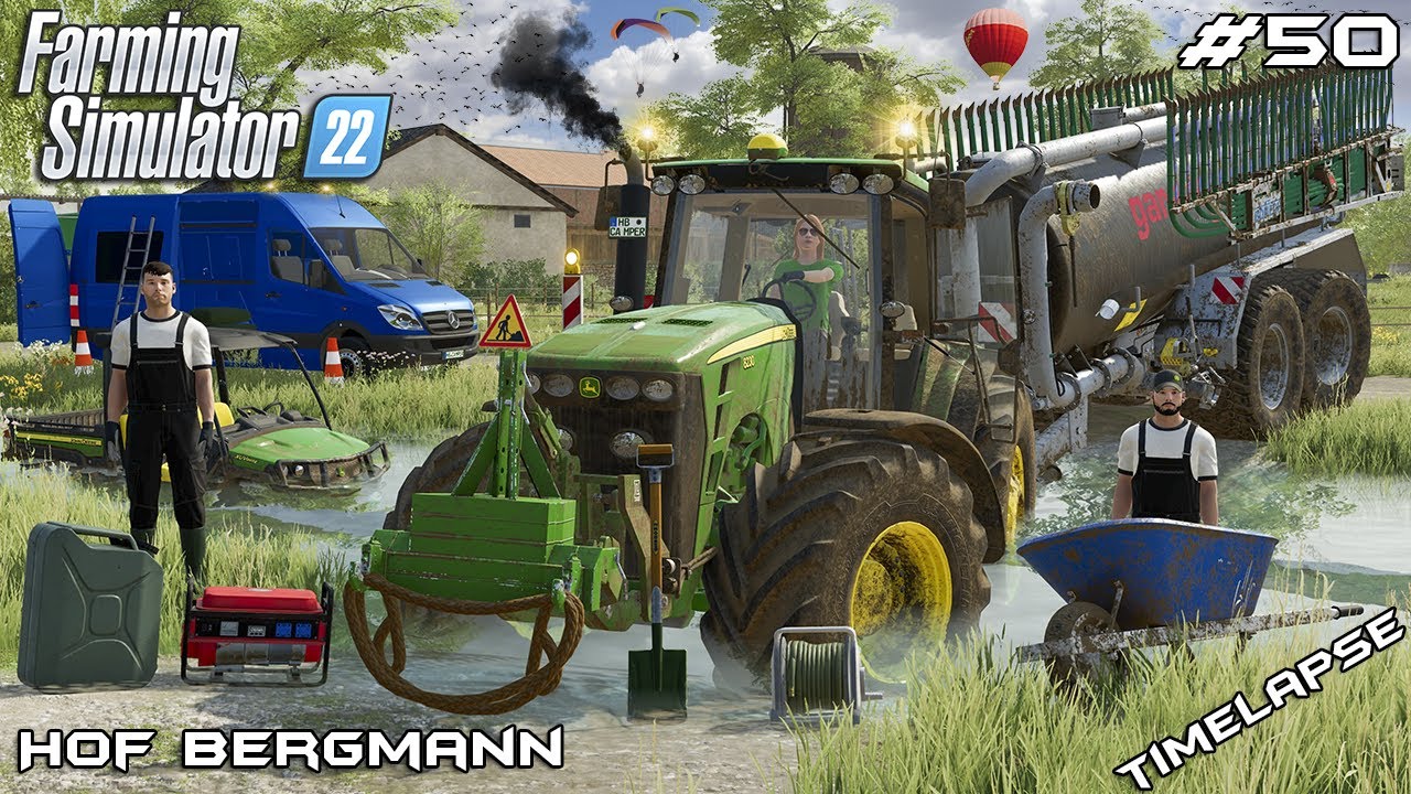 Уровень воды в канаве становится очень высоким | Hof Bergmann | Farming Simulator 22 | Эпизод 50