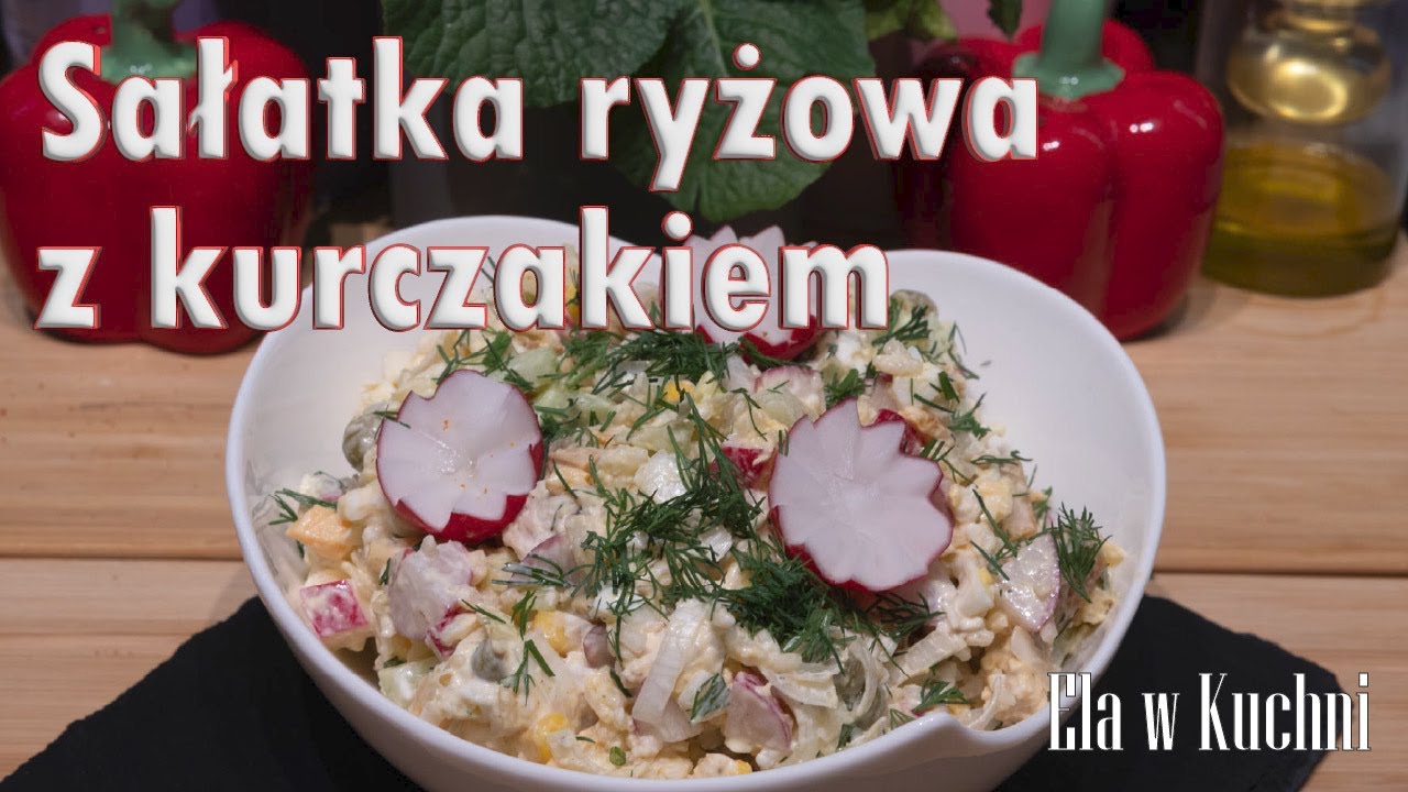 Pyszna sałatka ryżowa z kurczakiem