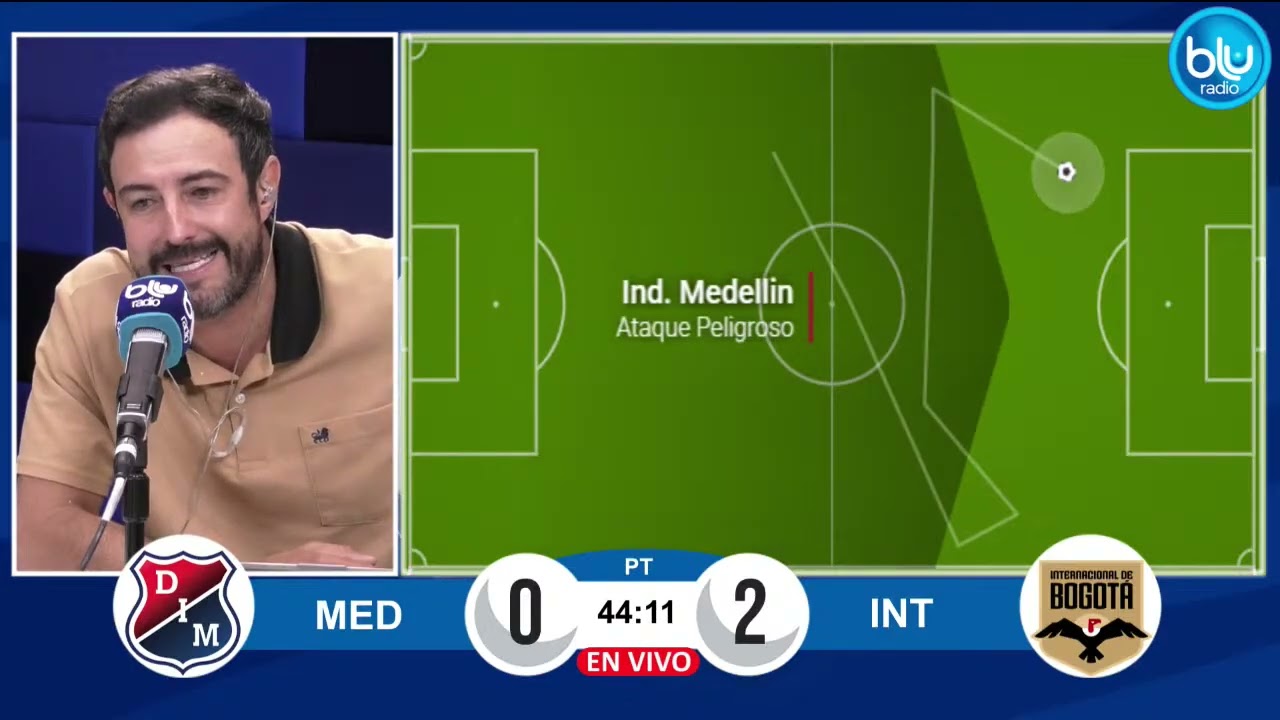 ¡DOBLETE DE MONCADA! Tras un remate de Dereck, el Internacional de Bogotá domina 2-0 al DIM