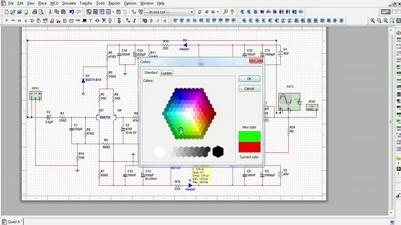 Simulation AB Quasi Complementary Amplifier Modified