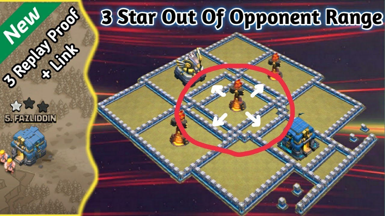 New Amazing TH12 War Base | 3 Star Out Of Opponent Range (CWL 3 replay proof and link)