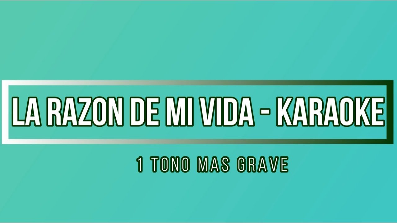 Karaoke - La razón de mi vida - 1 tono mas grave | K I C