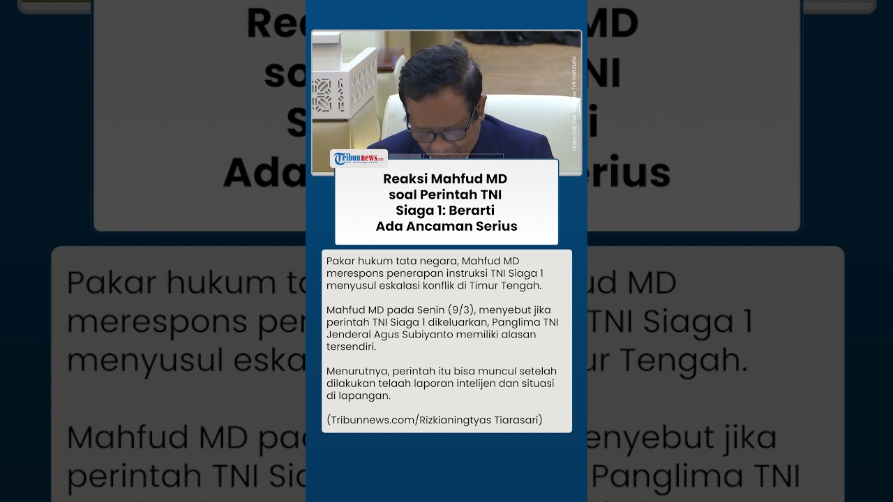 Mahfud MD Komentari TNI Siaga 1, Sebut Pasti Ada Ancaman: Perintah Berdasarkan Analisis Intelijen