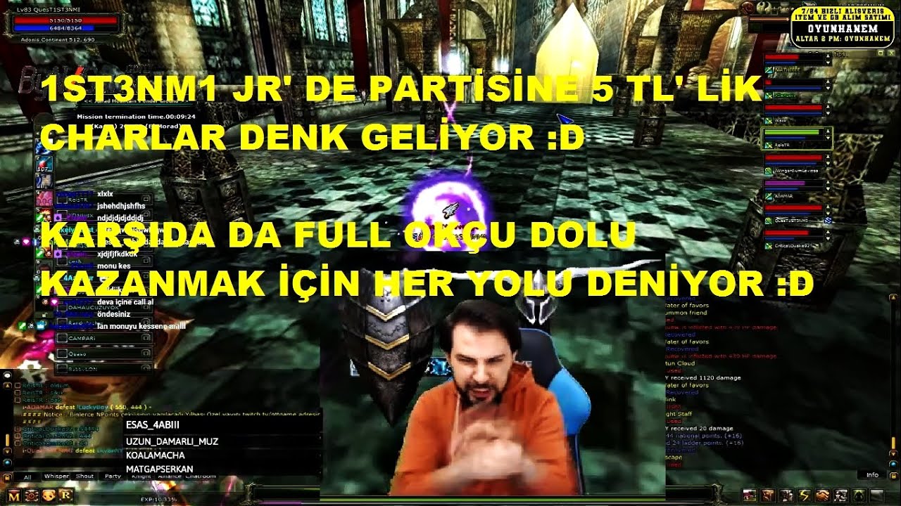 1ST3NM1 JR' de Karşıda Okçular Dolu Hamcının Partide 5 TL' lik Charlar :D Affetmiyor - Knight Online