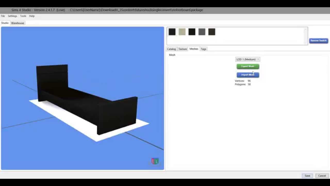 Altering TS4 mesh using Blender
