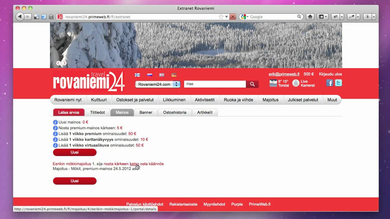 Rekister&ouml;itynyt yritys: luo premium mainos