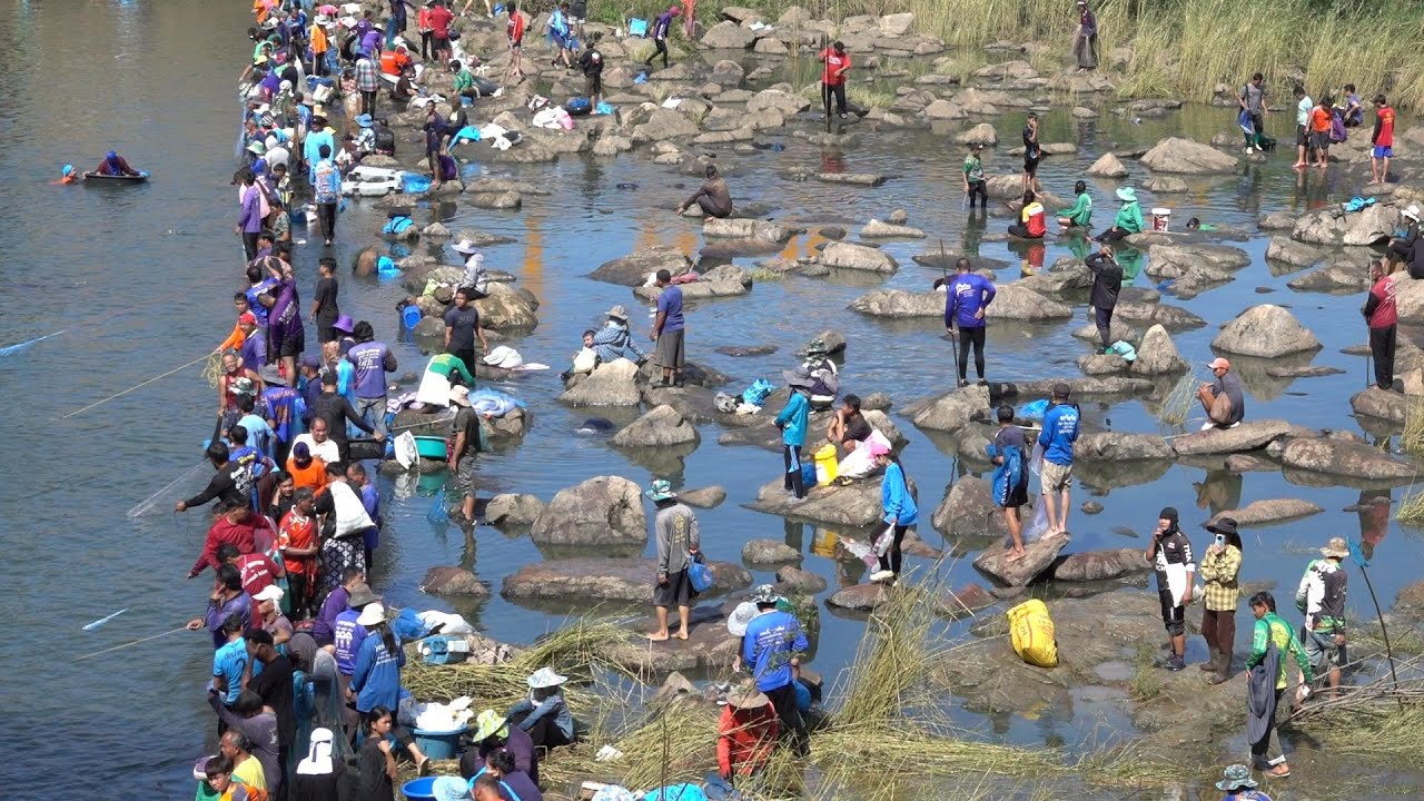 ชาวบ้านแห่กันมานับพัน จับปลาวันปิดเขื่อนอุบลรัตน์รอบสอง (คลิปเต็ม) ได้ปลาจนแทบแบกไม่ไหว!