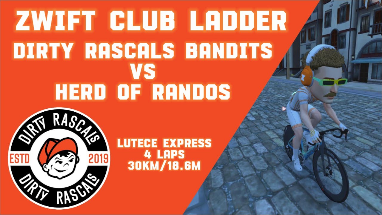 Zwift Club Ladder HIGHLIGHTS - DIRTy Bandits VS Herd of Randos on Lutece Express