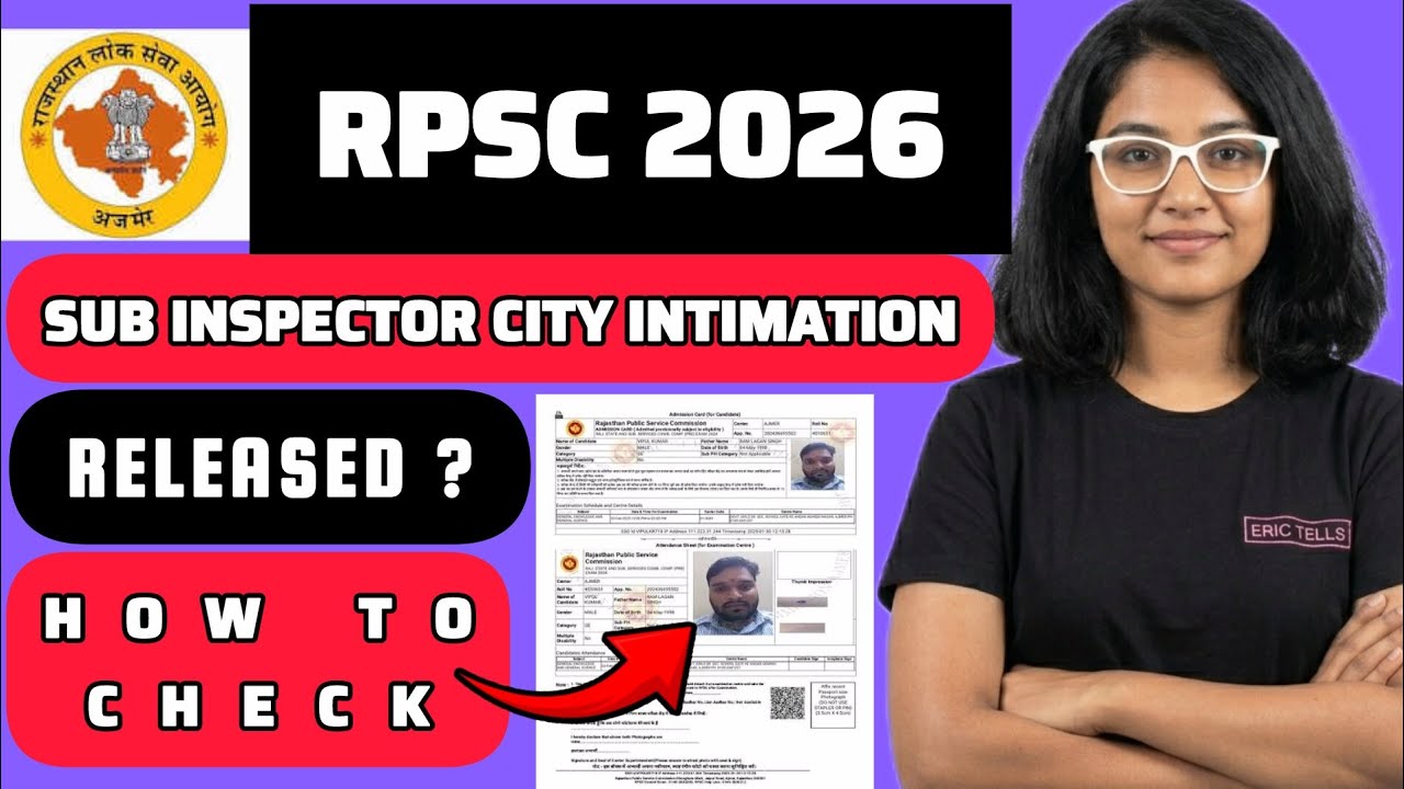 rpsc si city intimation slip 2026 | rajasthan police si city intimation 2026