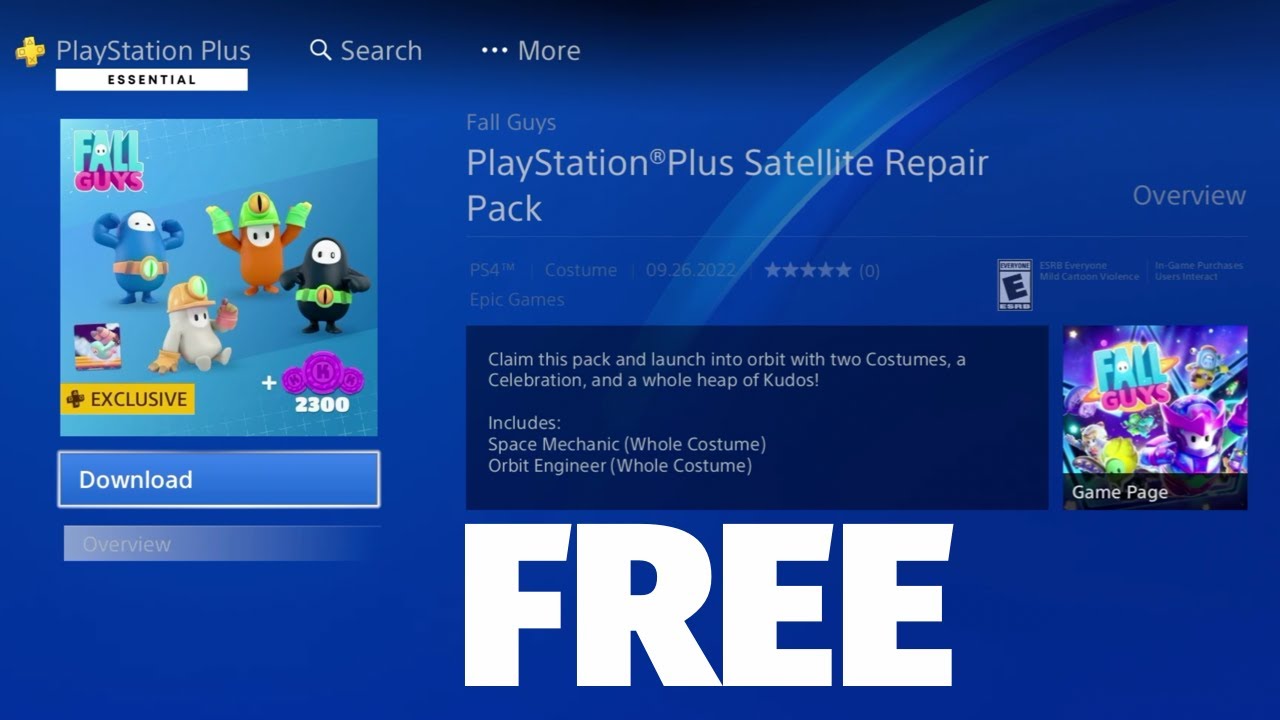 How to Get Fall Guys PlayStation Satellite Repair Pack for FREE | PS Plus Exclusive | PS4