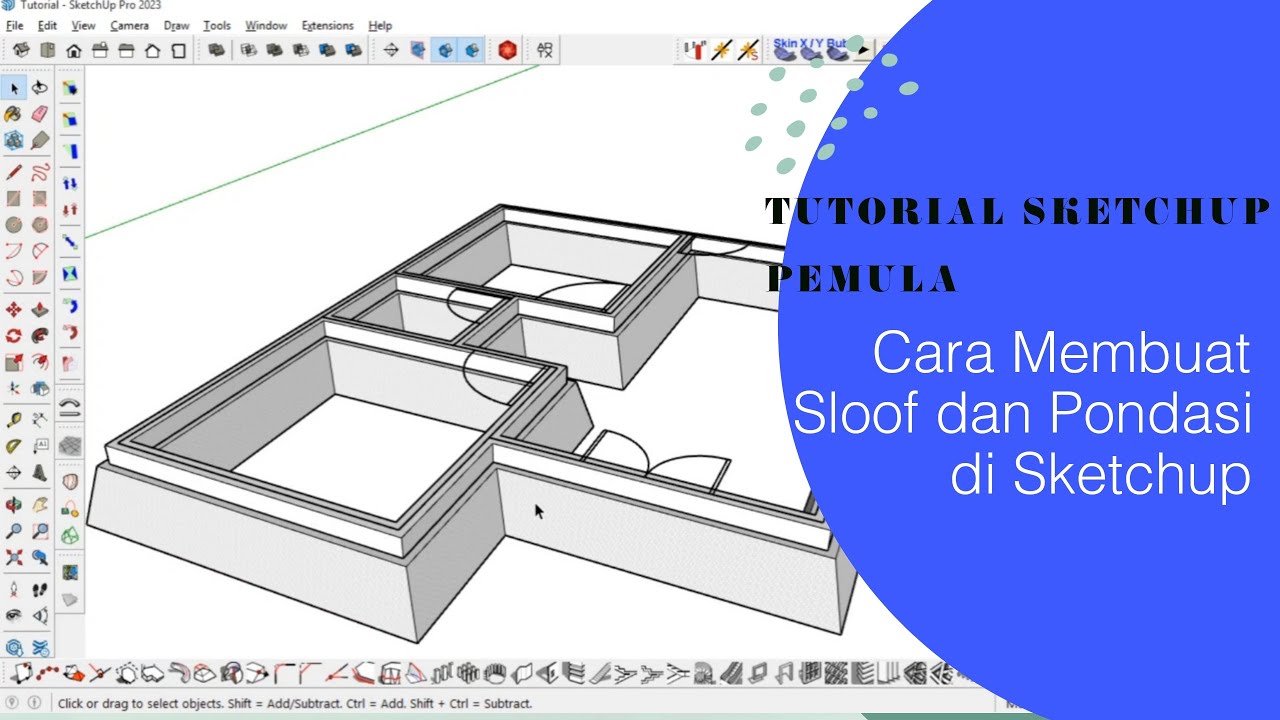 Tutorial menggambar di Sketchup Part 1 || membuat sloof dan pondasi batu kali #sketchup #desainrumah