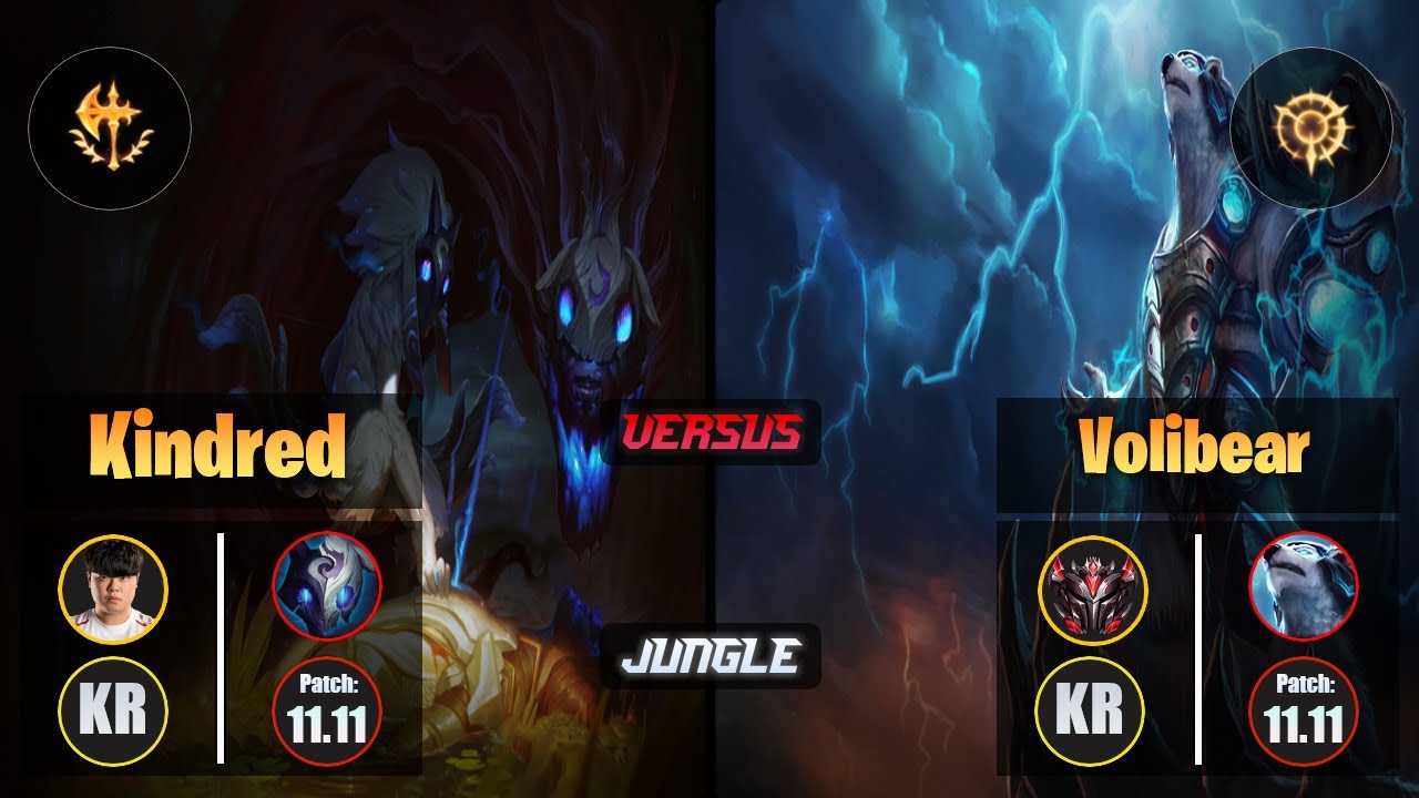 Clid KINDRED (Jungle) [Conqueror] VS VOLIBEAR - Grandmaster KR Patch 11.11