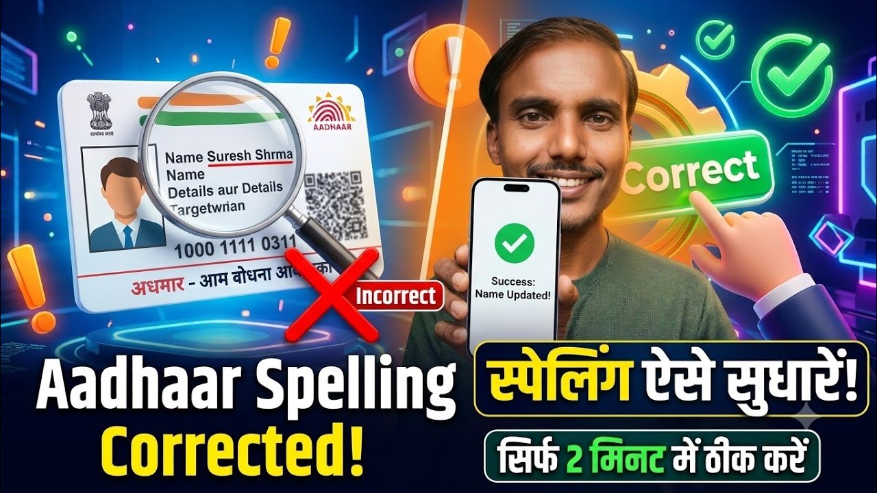 Aadhaar Name Spelling Correction Online || Aadhaar Card Name Correction Online 2026