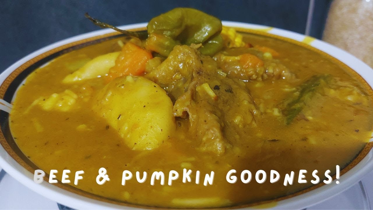 Comfort in a Bowl: Jamaican Pumpkin & Beef Soup | Beef Pumpkin Soup Recipe | Cook With Claudiecooks🥰