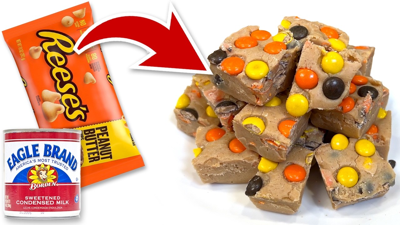 I Can’t Believe This Reese's Pieces Fudge Only Takes 3 Ingredients! MUST TRY!