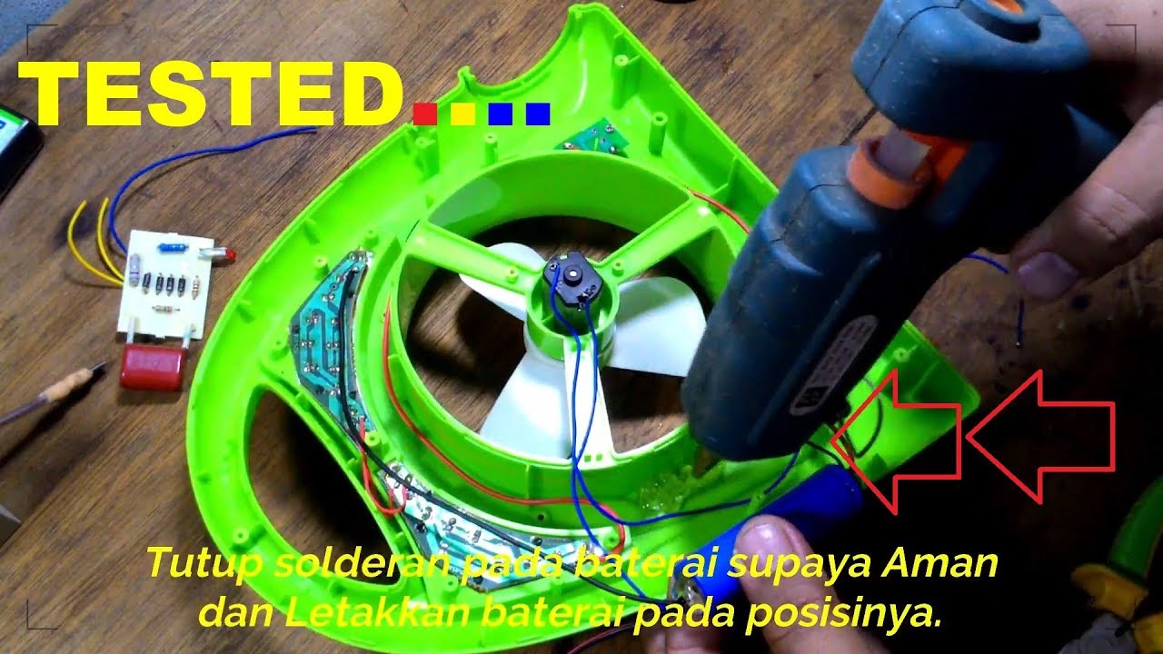 (Tested) Cara memperbaiki Kipas Angin Lampu Led Portable,lampu kipas emergncy tidak mau menyala