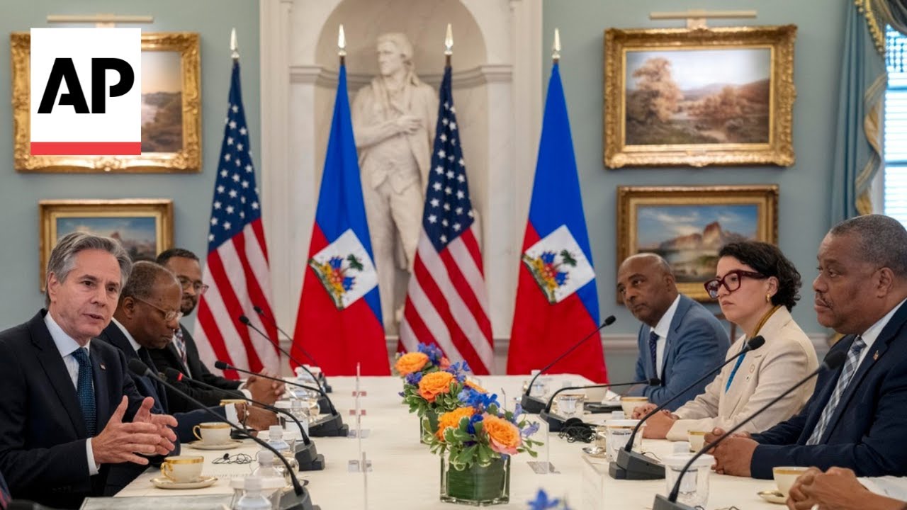 Secretary Blinken meets with new Haitian PM Garry Conille at the State Department